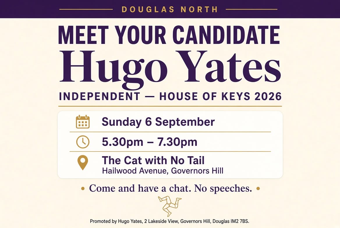 Meet Your Candidate — Hugo Yates. Sunday 6 September, 5.30pm to 7.30pm at The Cat with No Tail, Hailwood Avenue, Governors Hill. Come and have a chat. No speeches.